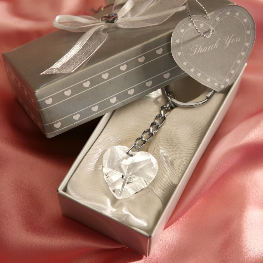 Glass Heart Keychain Ornament